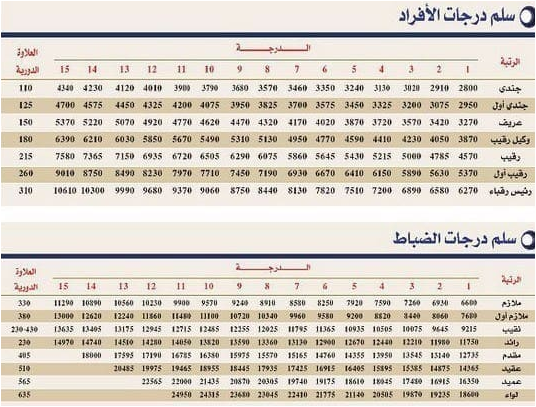 سلم رواتب المركز الوطني للتدريب الإنشائي